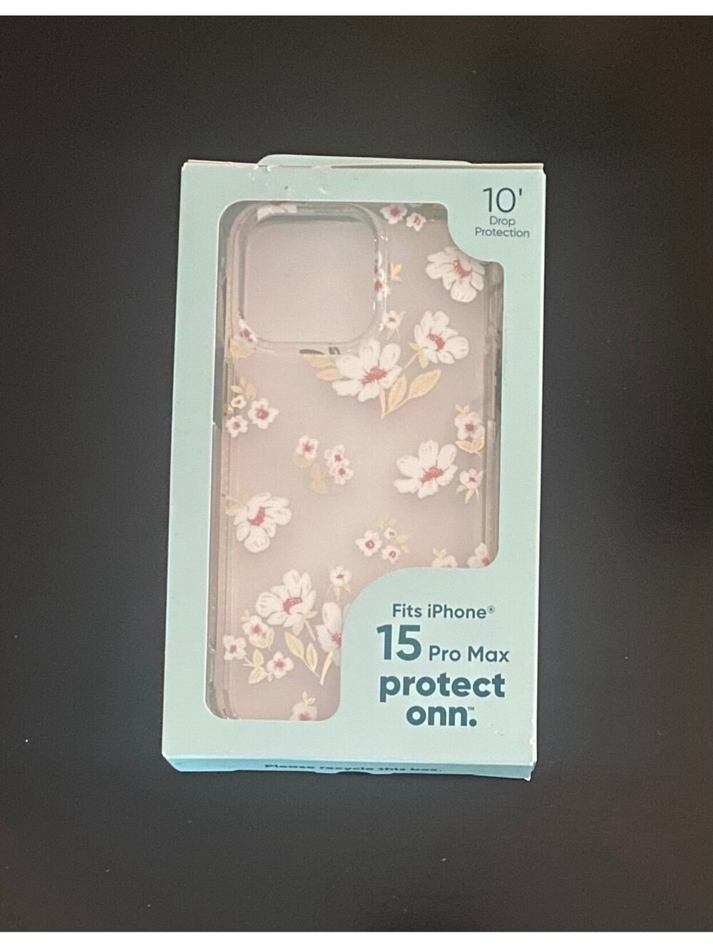 Onn Case for iPhone 15 Pro Max Clear Floral